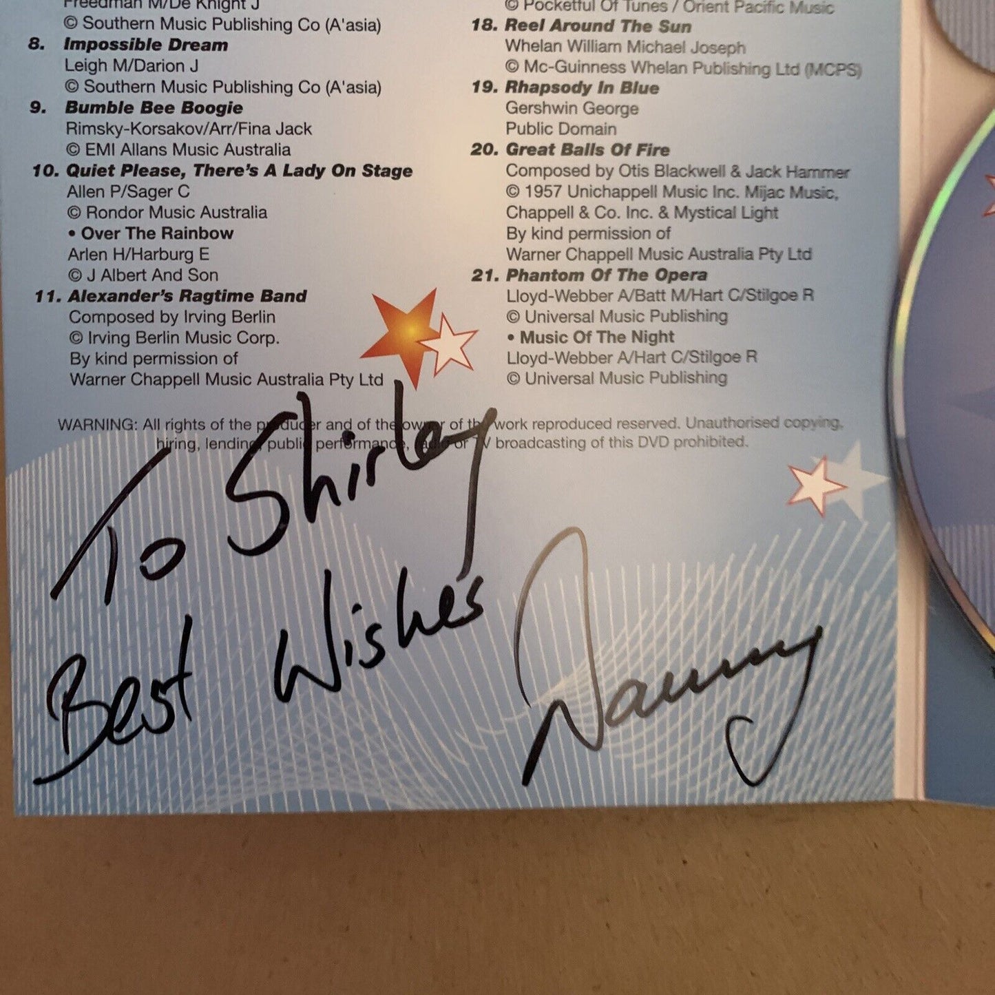 DVD DANNY ELLIOTT In Concert w SHARNA LE-GRAND Signed To Shirley 21 Tracks NEW