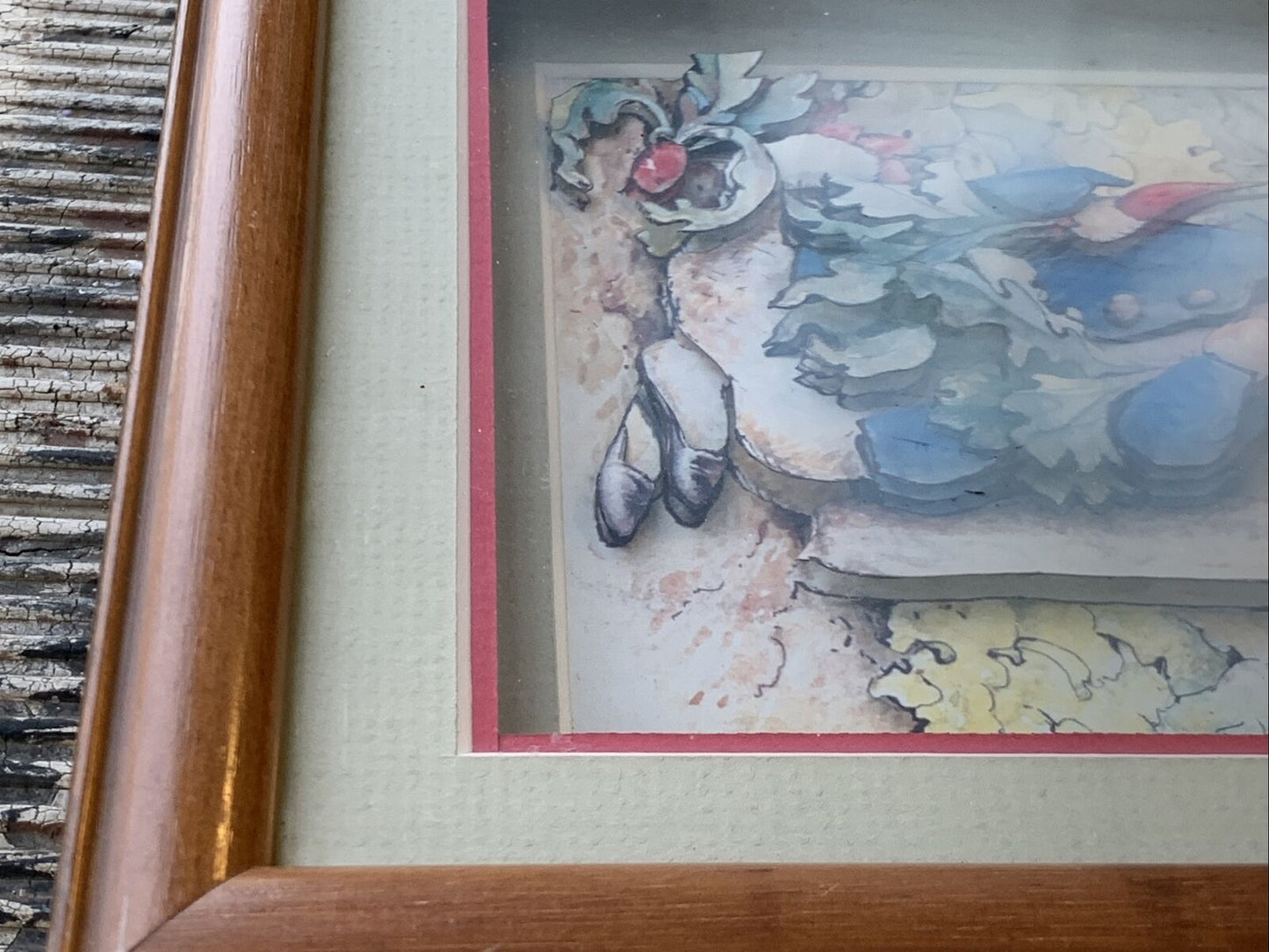 Framed PETER RABBIT 3D Paper Tolle Alphamat collector’s Garden Carrots w Glass
