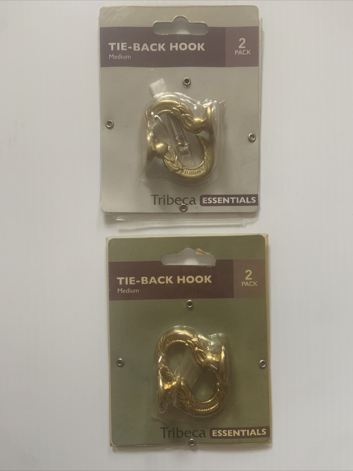 1 Pair Pack TRIBECA Brass Tie Back Hook Spotlight Medium Curtain Essentials NEW