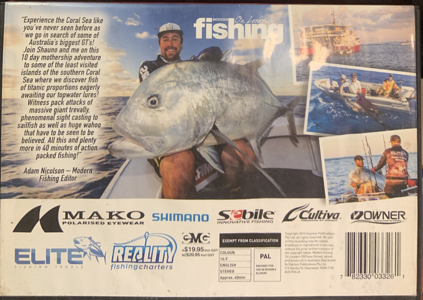 DVD Modern Fishing On Location Epic Coral Sea Adventure Experience 2015 Slimcase