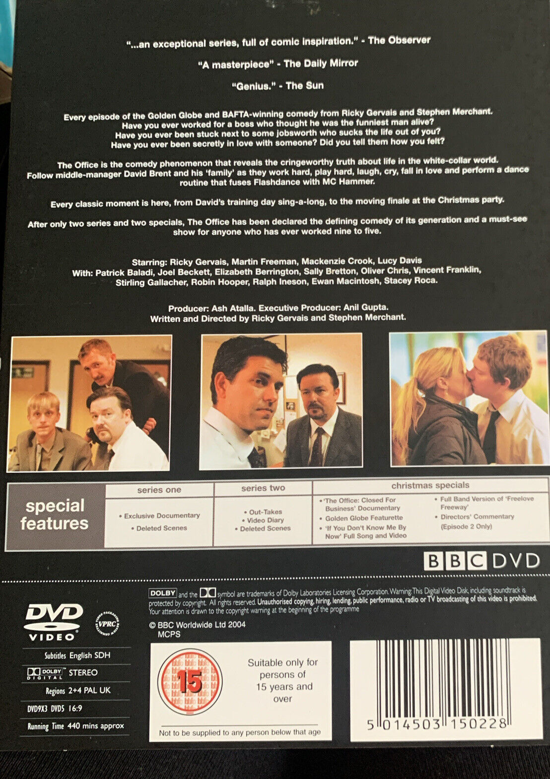 DVD THE OFFICE Season 1 & 2 + Christmas Special BBC TV Series Box Set