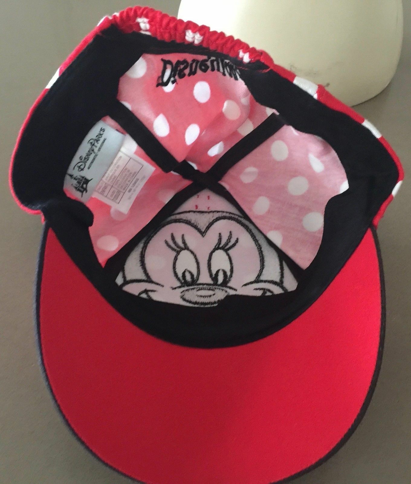 MINNIE MOUSE Baseball Cap Hat Red Black & White Disneyland Souvenir Toddler NEW