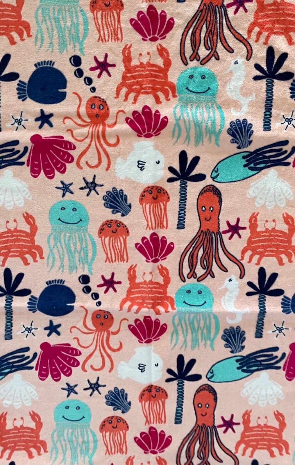 ZEST Beach Towel by PILLOWTALK Jellyfish Salad Velour Cotton 60x 120cm Kids NEW