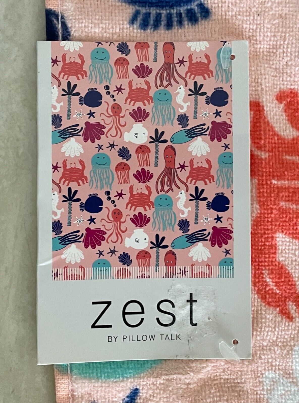 ZEST Beach Towel by PILLOWTALK Jellyfish Salad Velour Cotton 60x 120cm Kids NEW