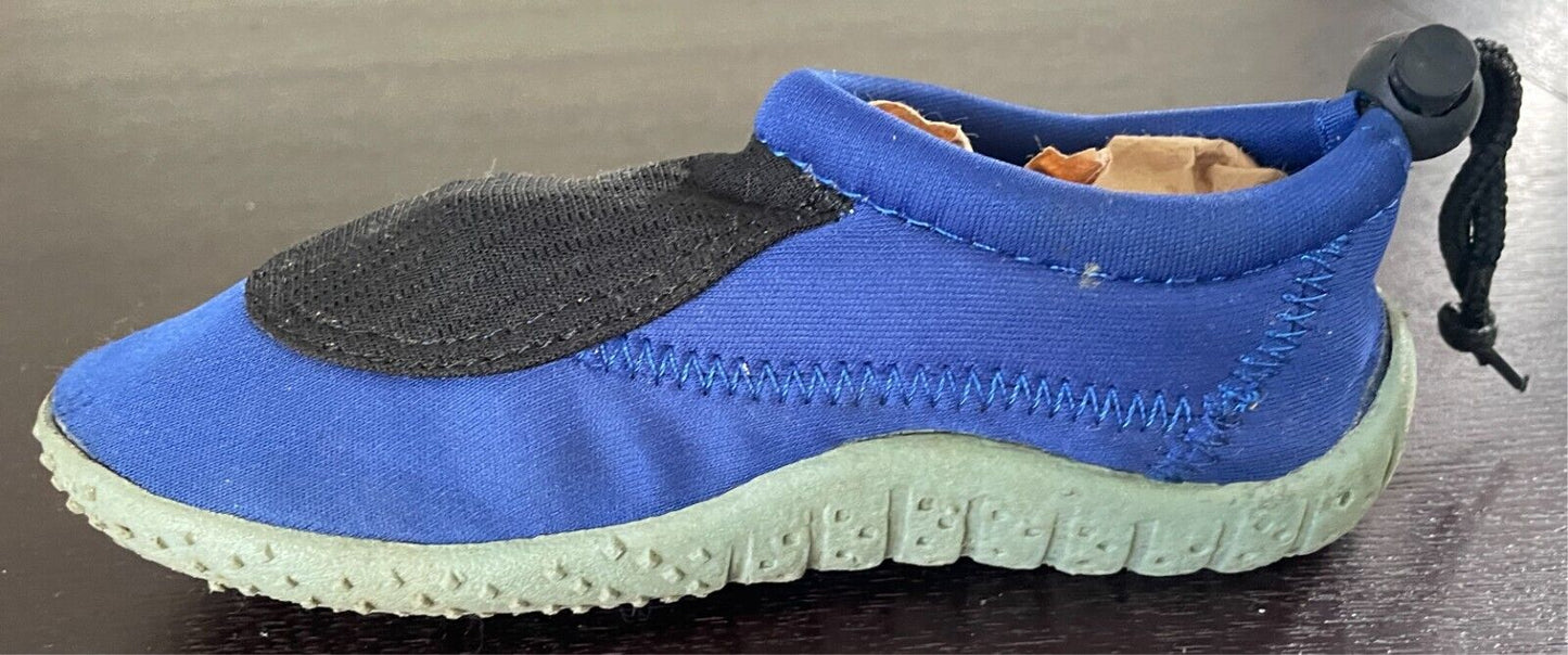 Boys Size 1 MIRAGE Aqua Shoes Blue Neoprene for Dive Surf Swim Beach 19.5cm Long
