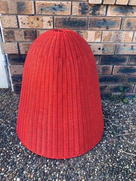 Huge 60cm Glossy Red Wicker Cane Wicker Light Shades Hanging Ceiling