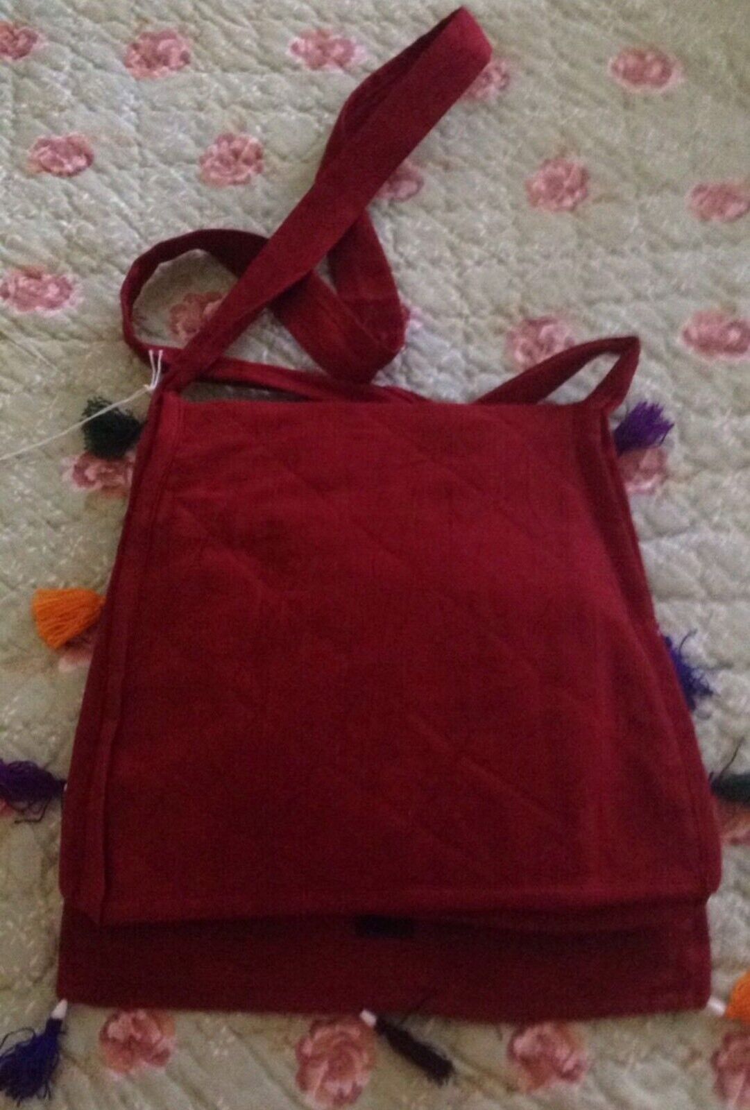 Indian SHOULDER BAG Handmade Boho Embellished Fabric Crossbody Square Shape NEW