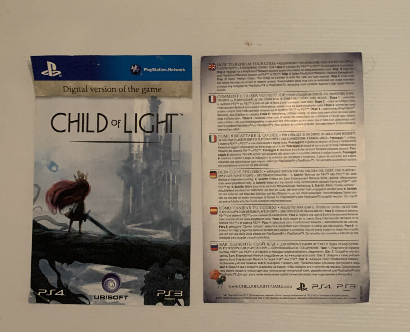 Playstation 4 Deluxe Edition CHILD OF LIGHT Sony PS4 & PS3 PAL English 2014