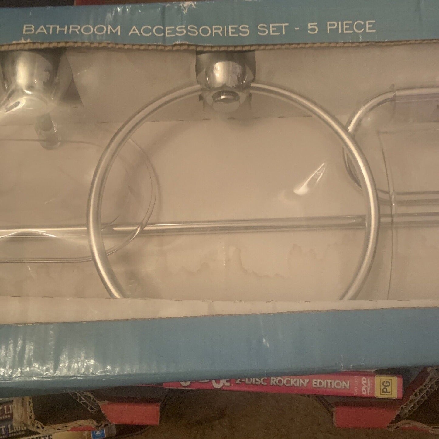 ESTILO Bathroom Accessories 5 Piece Set Roll Holder Robe Hook Towel Rail + NEW