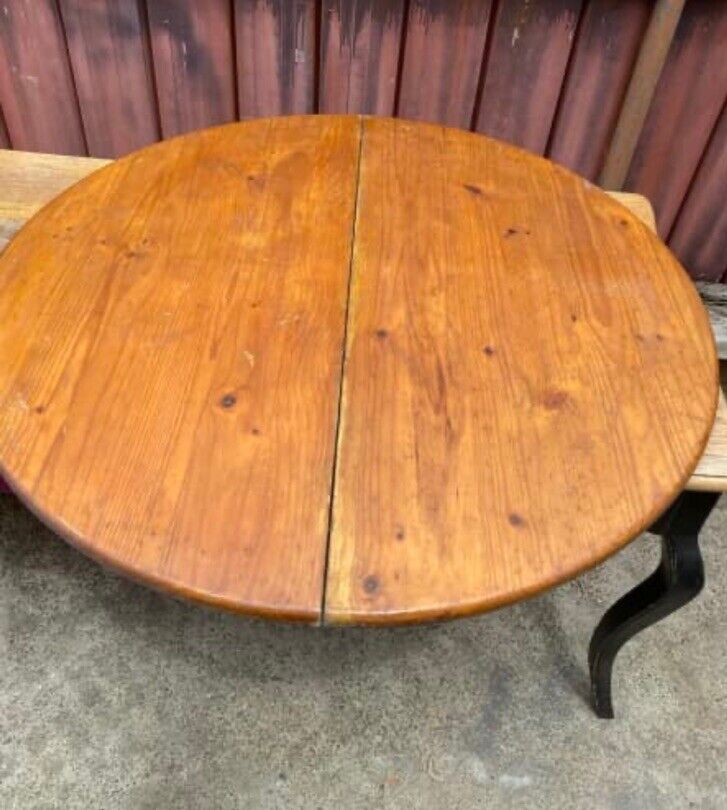1980’s Round 1200mm Dining Table Top Aged Pine Solid Replacement NO LEGS