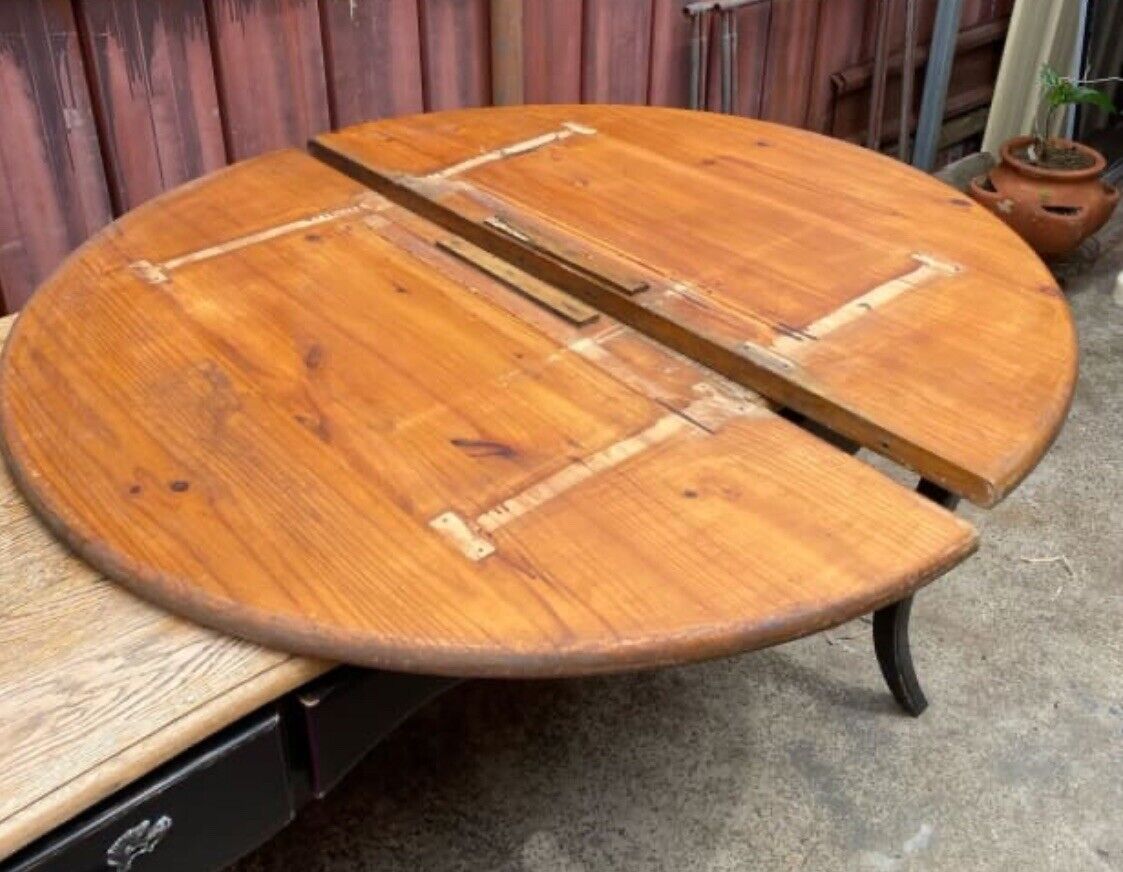 1980’s Round 1200mm Dining Table Top Aged Pine Solid Replacement NO LEGS