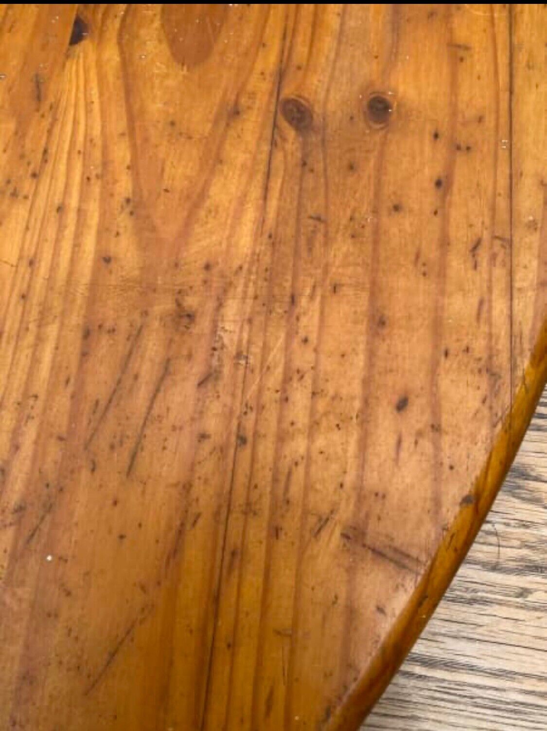1980’s Round 1200mm Dining Table Top Aged Pine Solid Replacement NO LEGS