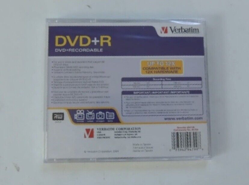 VERBATIM DVD-R Recordable 120 Mins 1X - 8X 4.7GB BLANK Disc Super A20 Sealed NEW