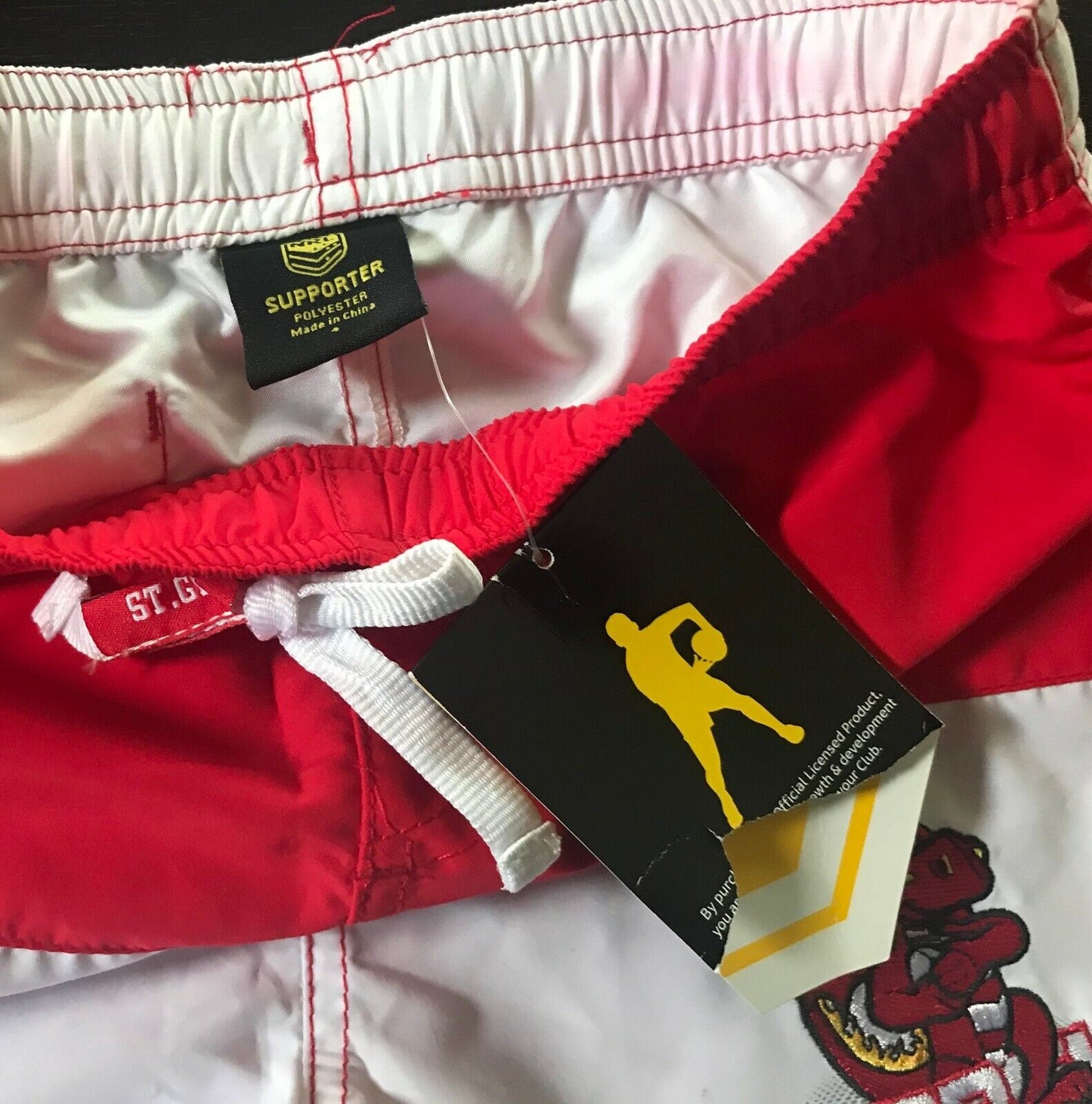 NRL ST GEORGE DRAGONS Rash Top Size 6 & Board Shorts Red & White Set Size 4 NEW