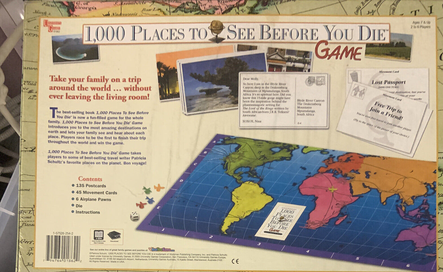 1000 PLACES TO SEE BEFORE YOU DIE Family Fun Board Game World Travel NEW Sealed
