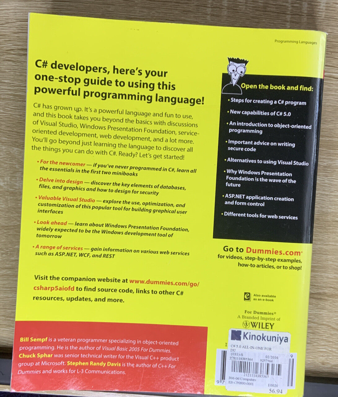C# 5.0 All-in-One For Dummies 7 Books In 1 Bill Sempf Chuck Sphar Stephen Davis