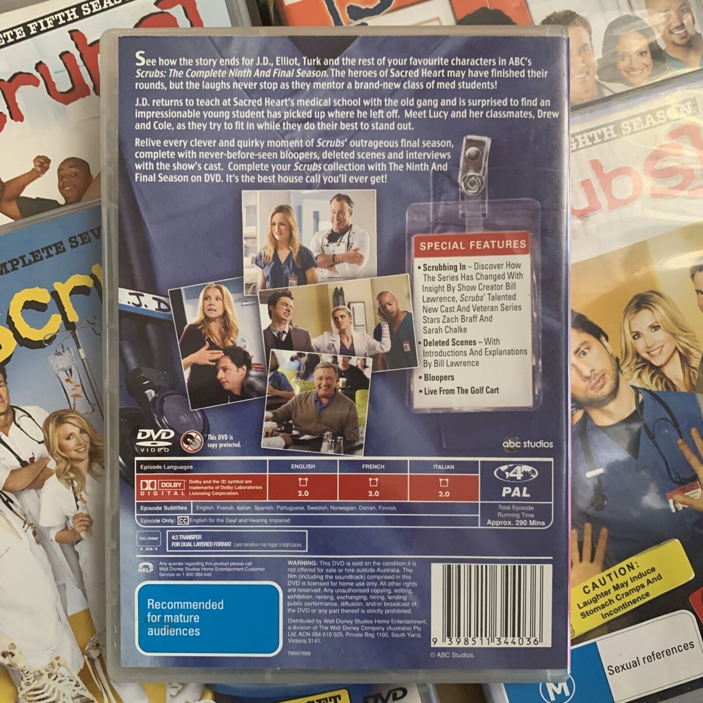 DVD SCRUBS Complete Season 1 to 9 Medical Romance Drama Comedy TV Series