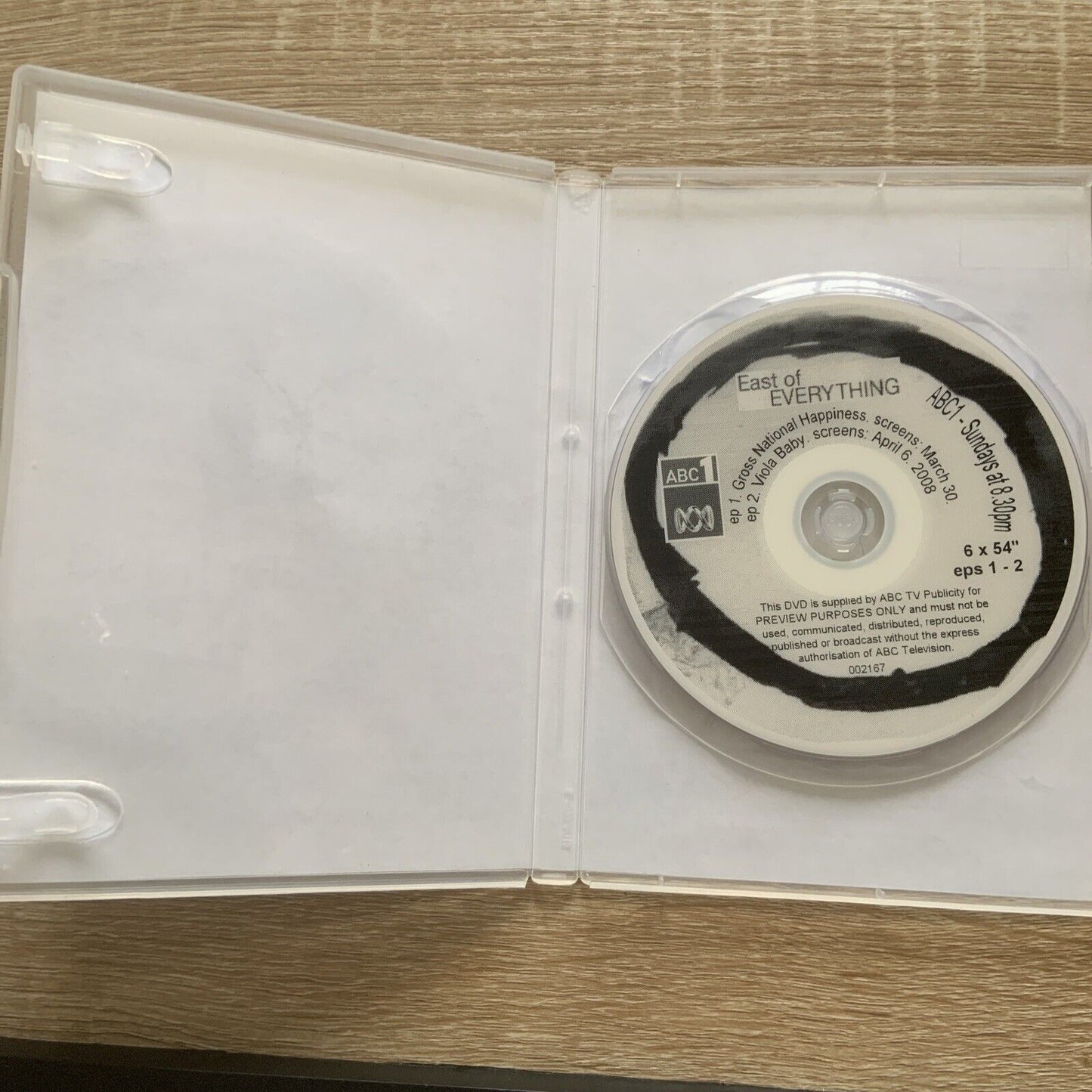 DVD EAST OF EVERYTHING 1 Disc Episodes 1 & 2 FFC Australia ABC TV