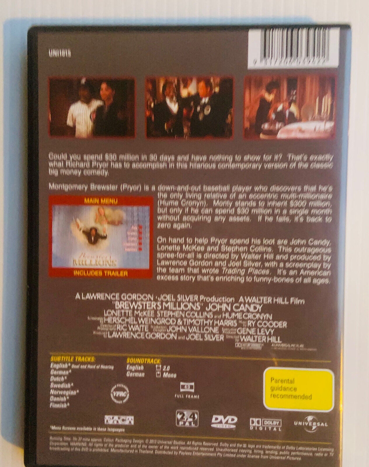 DVD Brewster's Millions Movie Richard Pryor John Candy Comedy