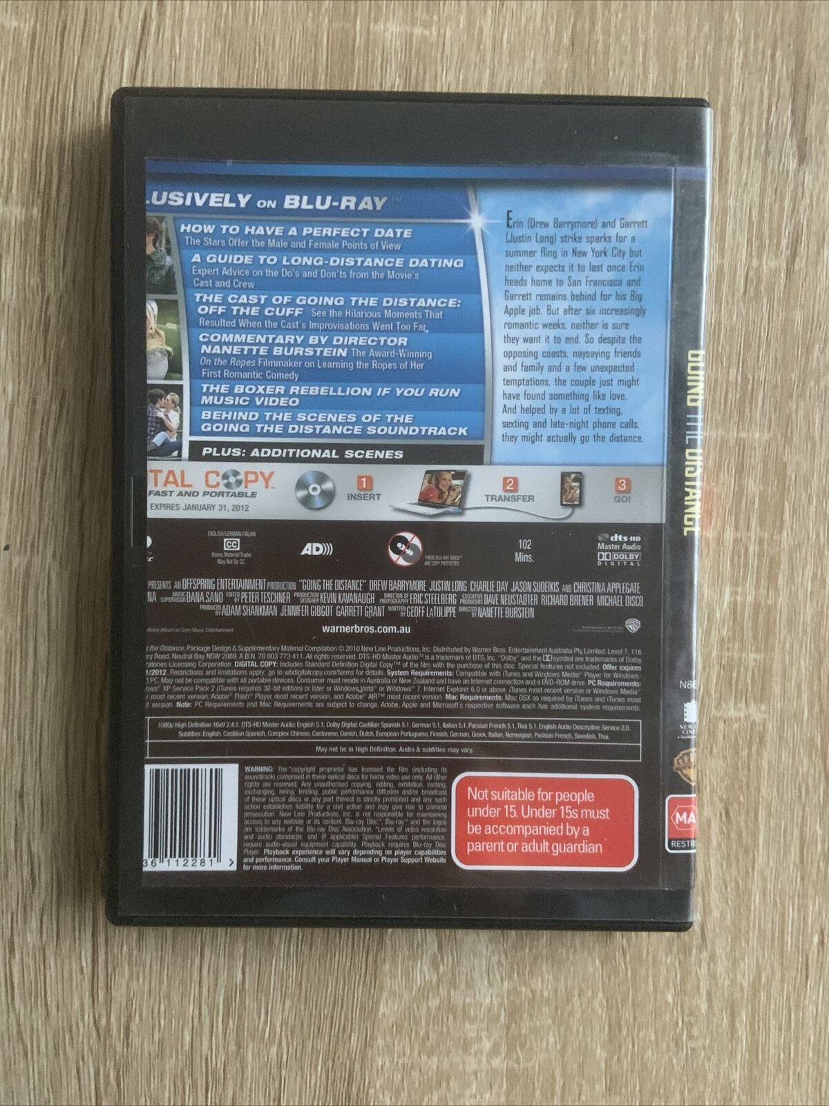 DVD GOING THE DISTANCE Drew Barrymore Justin Long Movie R4