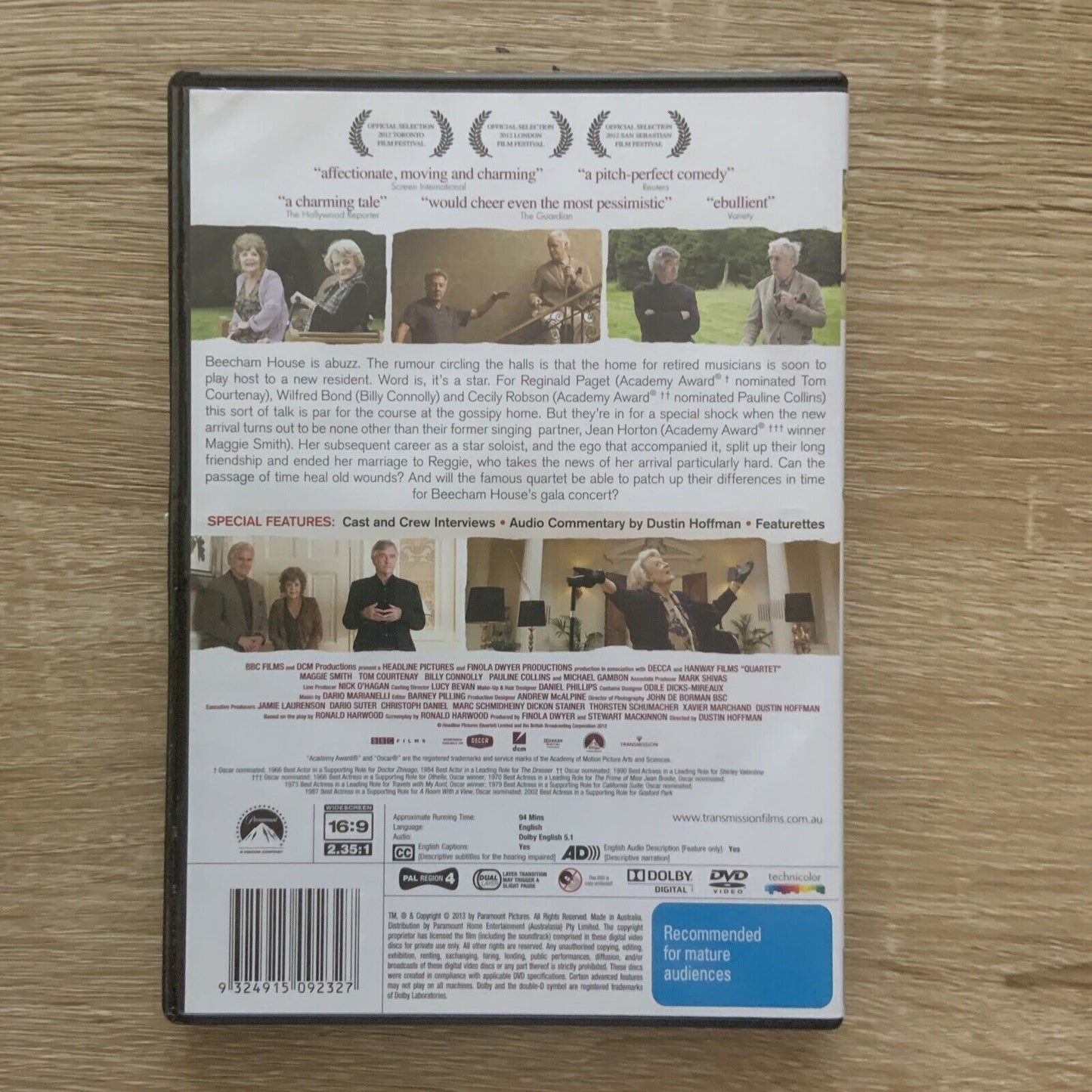 DVD QUARTET Dustin Hoffman Maggie Smith Billy Connolly Comedy Movie Film