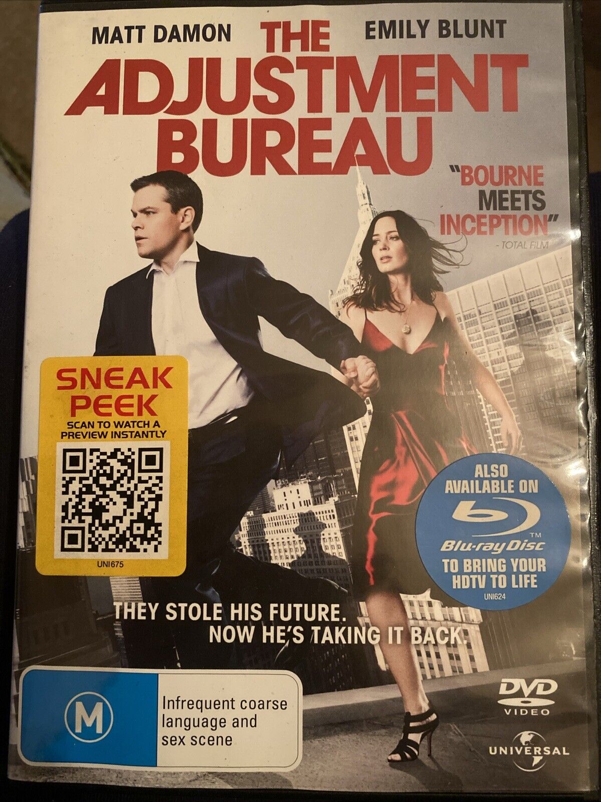 DVD The Adjustment Bureau Region 4 PAL Matt Damon Emily Blunt Movie
