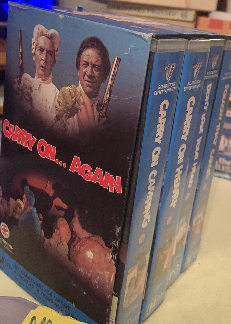 4 VHS Box Set CARRY ON AGAIN Carry On Henry That Camel Your Head Camping PG M15+