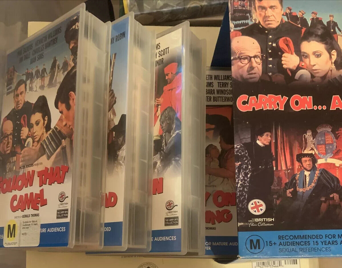 4 VHS Box Set CARRY ON AGAIN Carry On Henry That Camel Your Head Camping PG M15+