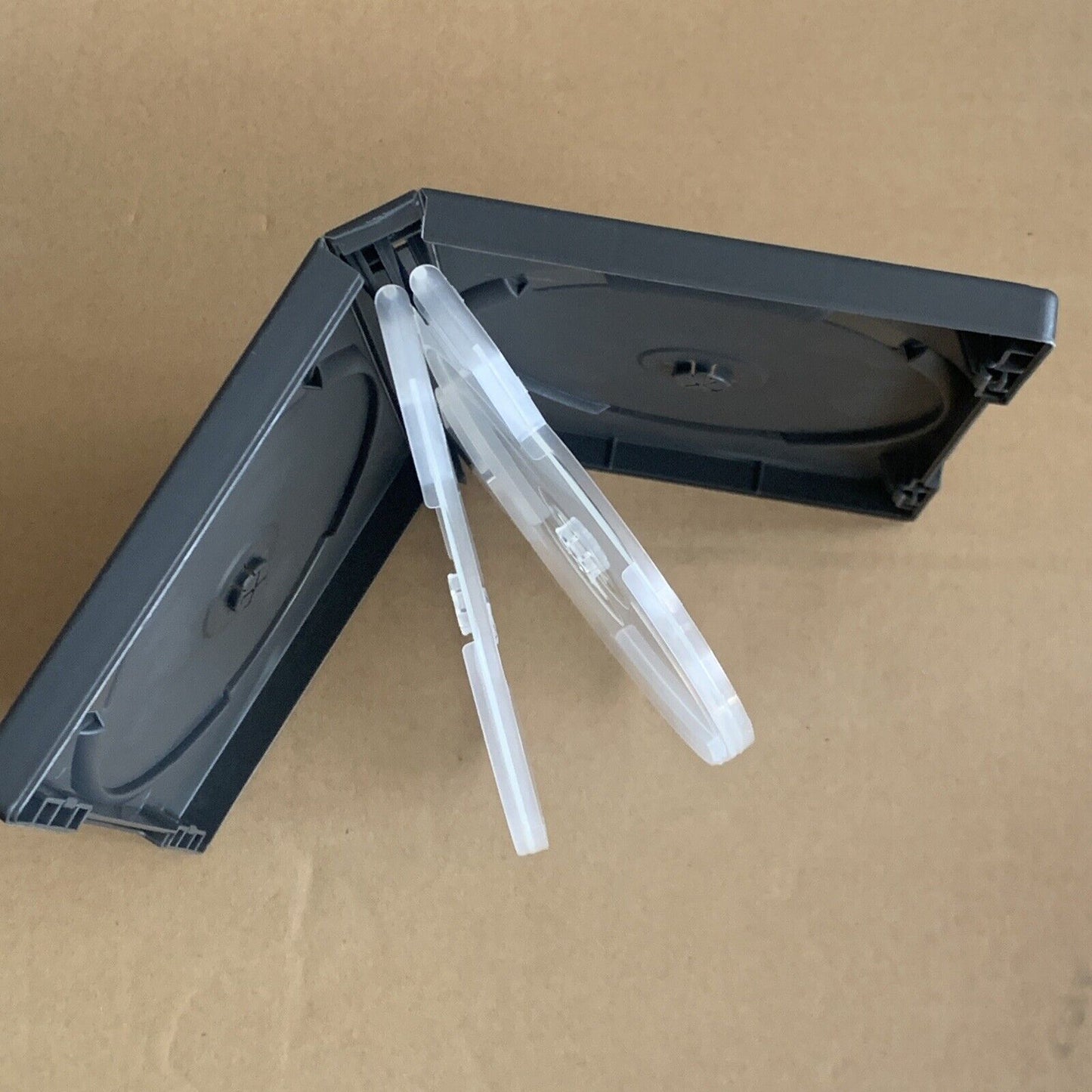 DVD CD FAT Case x1 HOLDS 6 Discs Cover Black 23mm Replacement Title Sleeve EMPTY