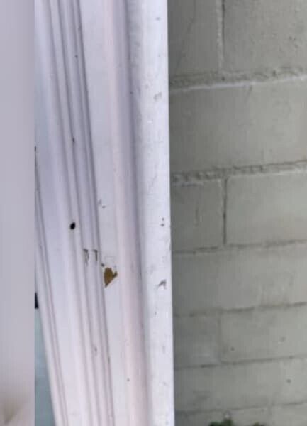 LEADLIGHT MIRROR Teddy Bear In Window Design Handmade 57 cm White Timber Framed