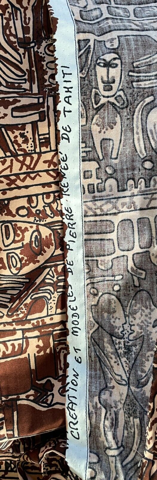 HALF APRON Vintage 1970's Pierre Reneé TAHITI Cotton Waist Tie Size 10 12 NEW