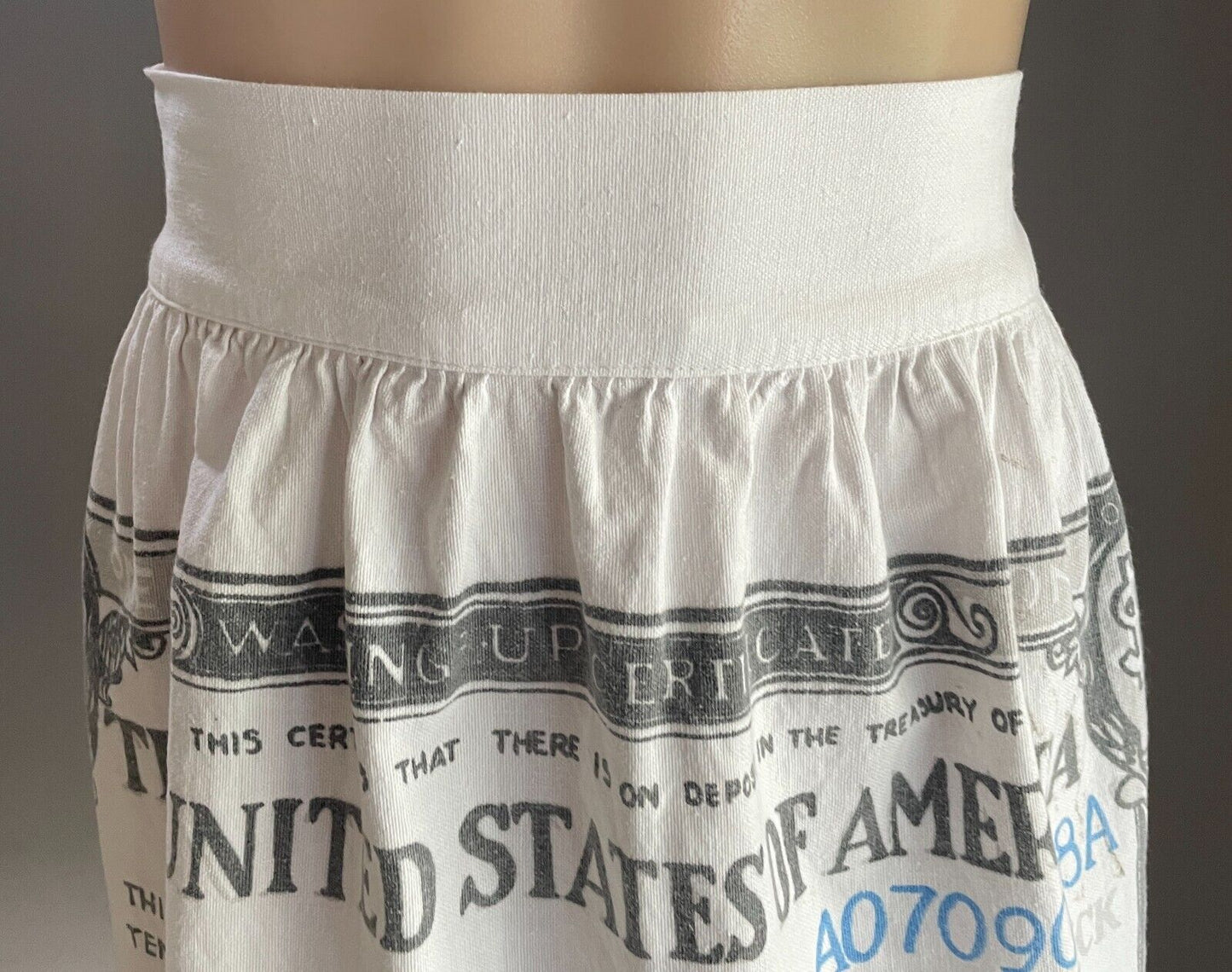 HALF APRON Vintage United States Of America Novelty Print Size 8 10 Waist Tie