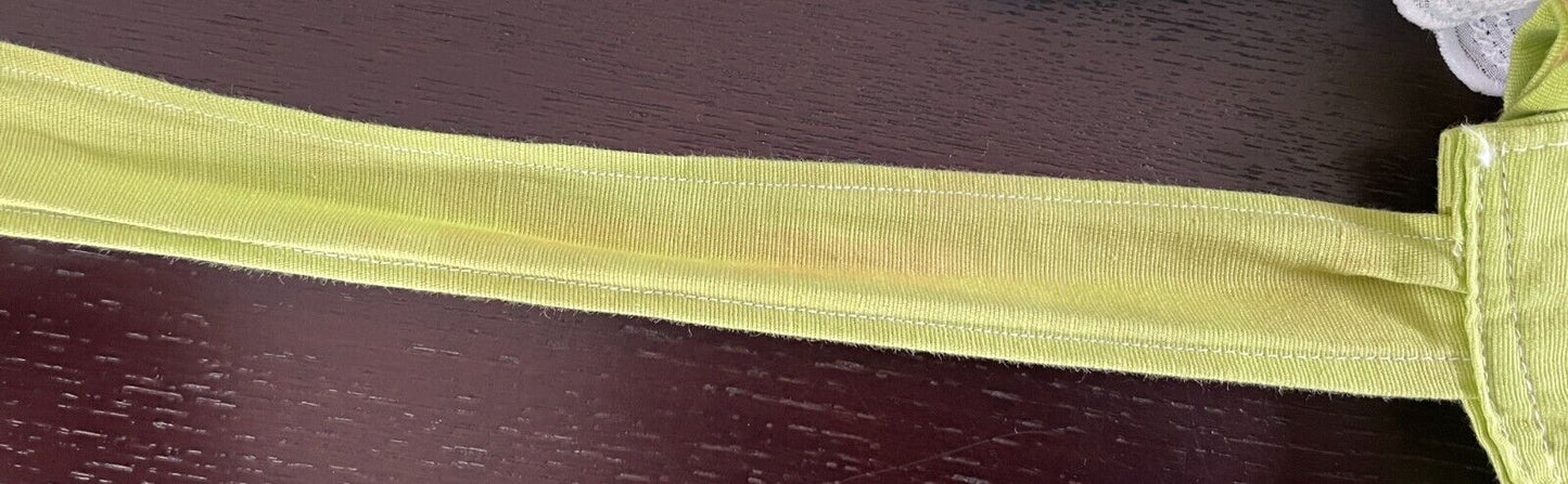 HALF APRON Vintage Lime Green Waist Tie Print Size 10 - 12 Pocket