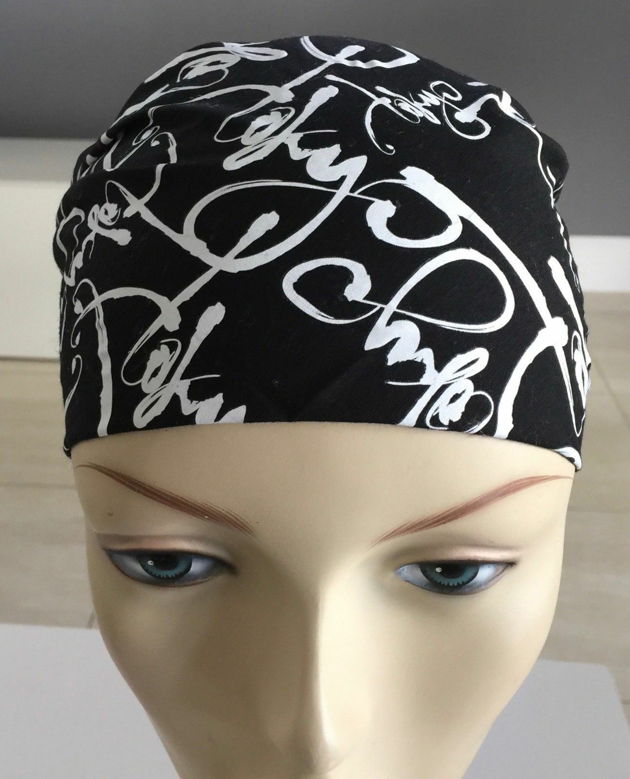 TOKYO SUSHI & TOKYO RAMEN Bandana Black White Head Wrap Neck Scarf 57cm NEW