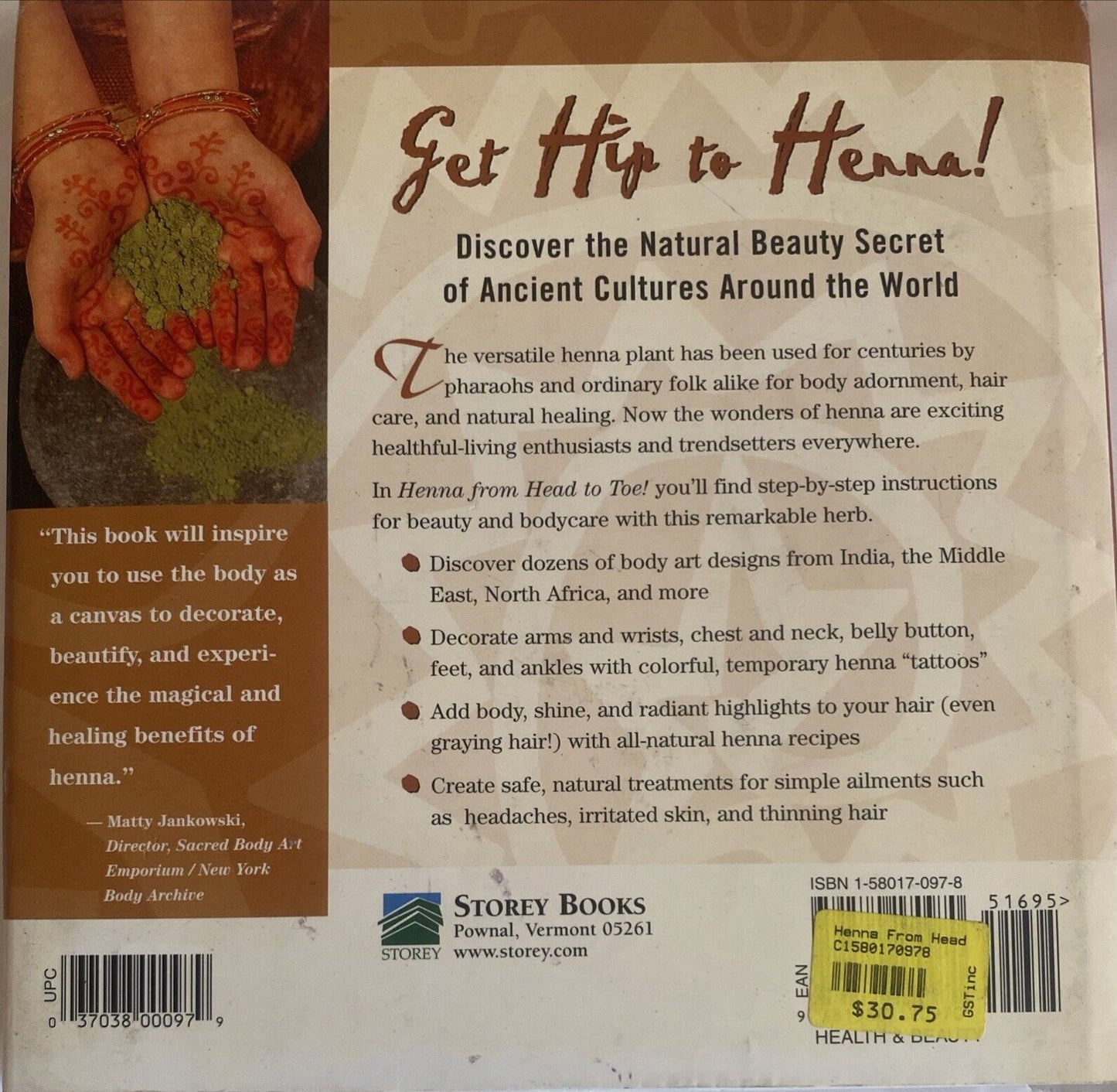 Henna From Head to Toe! by Norma Pasekoff Weinberg HC Book Instructions Designs