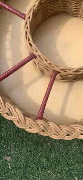 Wicker Basket Rustic 40cm Rectangular Serving Tray Handles Storage Decor A172