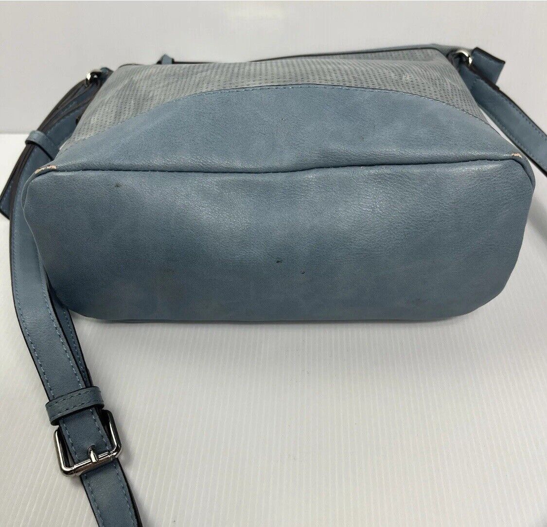 Cellini Sport Ladies Chambray Denim Blue Look Colour Handbag Minor Wear To Edges