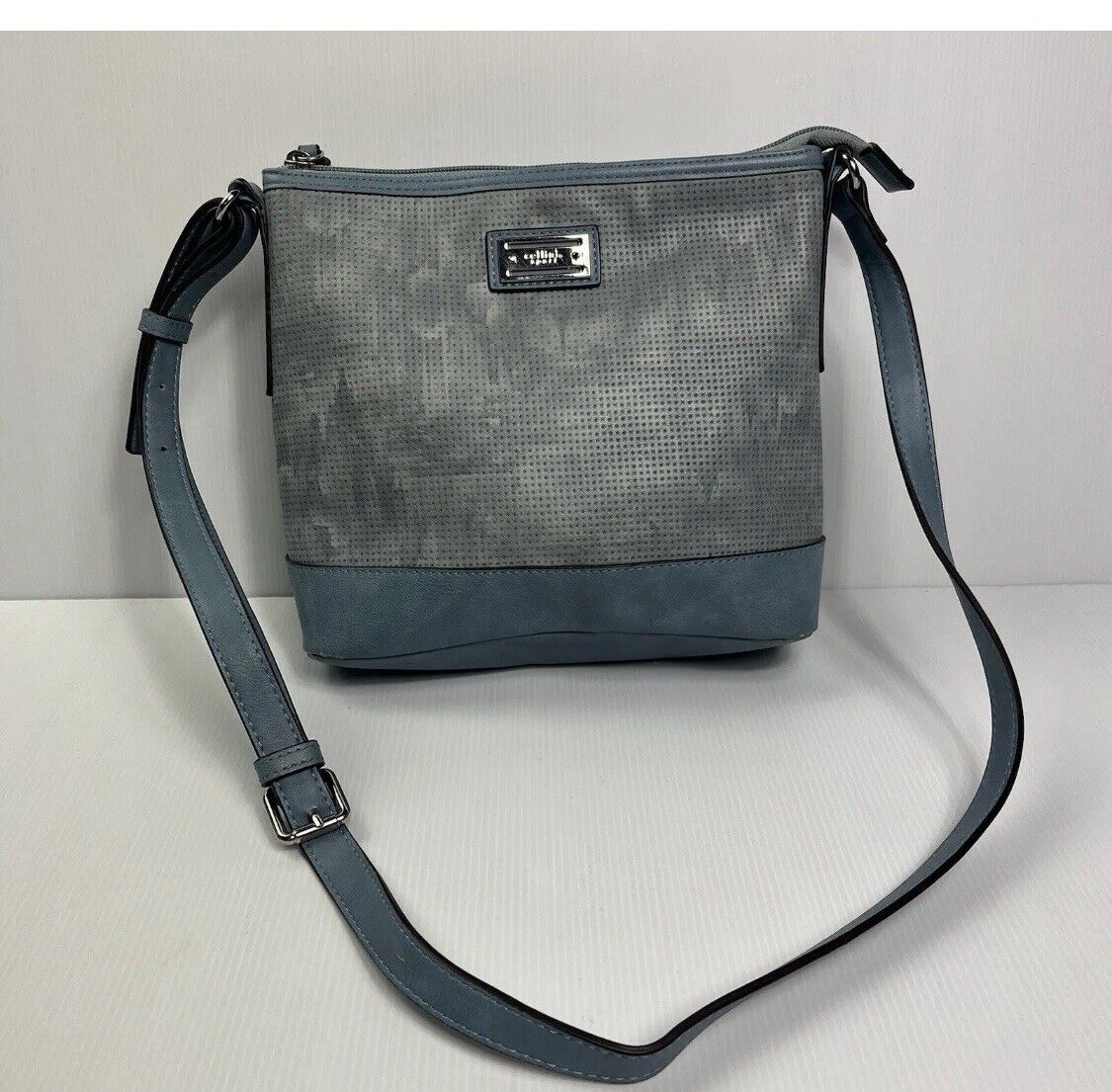 Cellini Sport Ladies Chambray Denim Blue Look Colour Handbag Minor Wear To Edges
