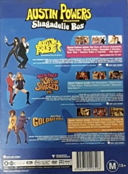 AUSTIN POWERS COLLECTION SHAGADELIC 2010 Boxed Set Slip Cover 3 Disc DVD