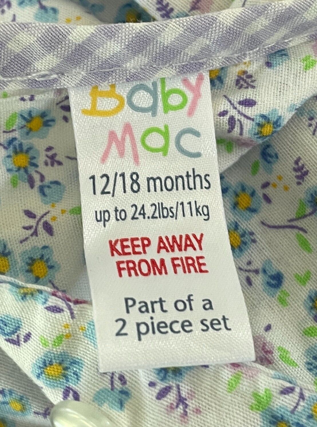 BABY MAC Dress Mauve Blue Yellow Green Floral Ruffle Sleeve Baby Girl 12 18 Mths