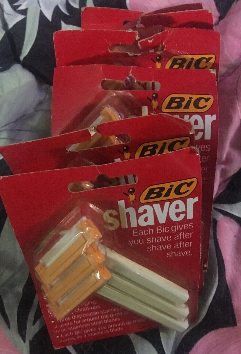 1980s BIC DISPOSABLE SHAVER 3 Pack Razors Sealed In Blister Pack DeadStock NEW