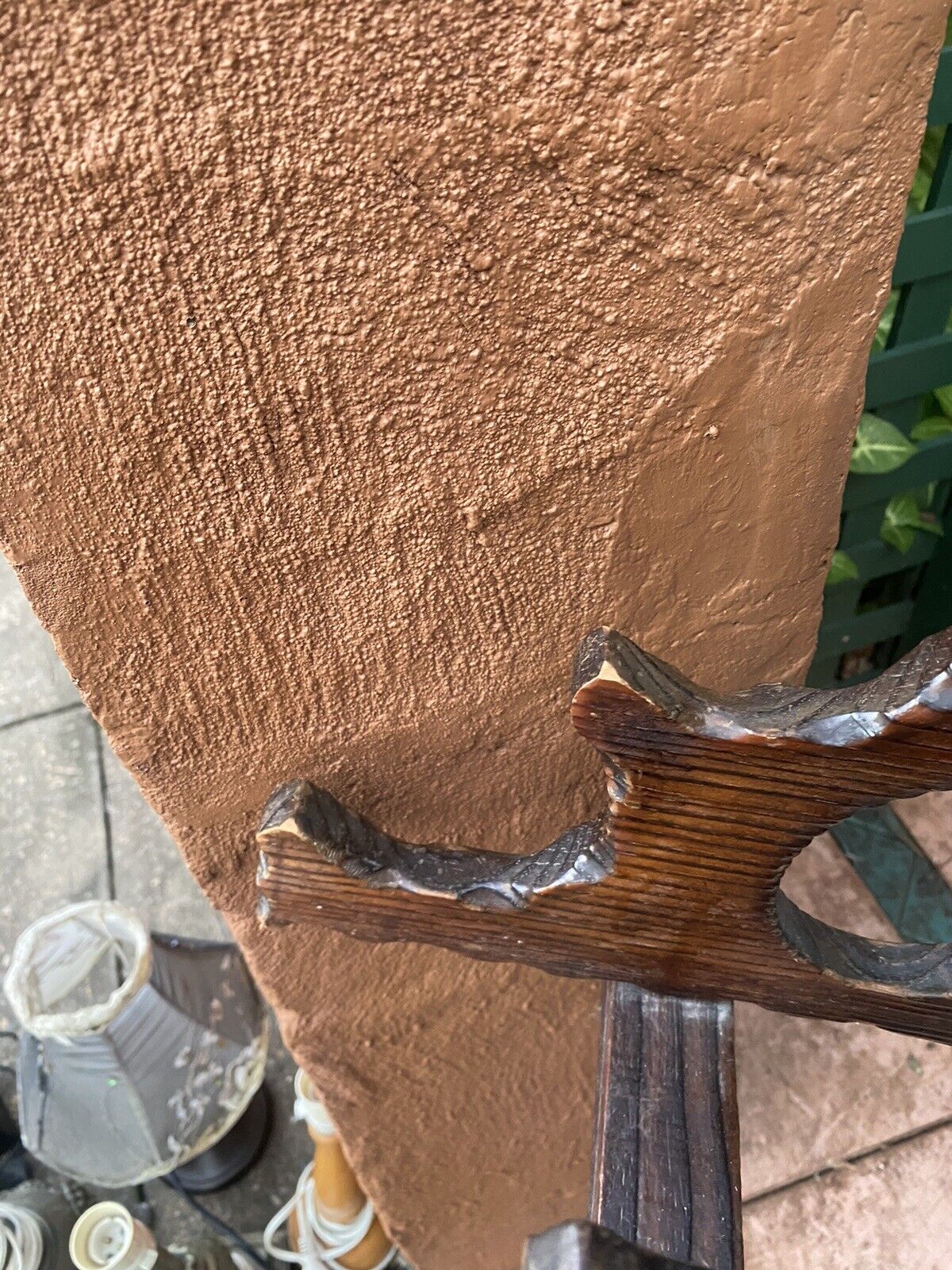 Wooden Wine Rack 53cm Brutalist Rustic Mobile Handmade Nail Vintage Gem 9 Bottle