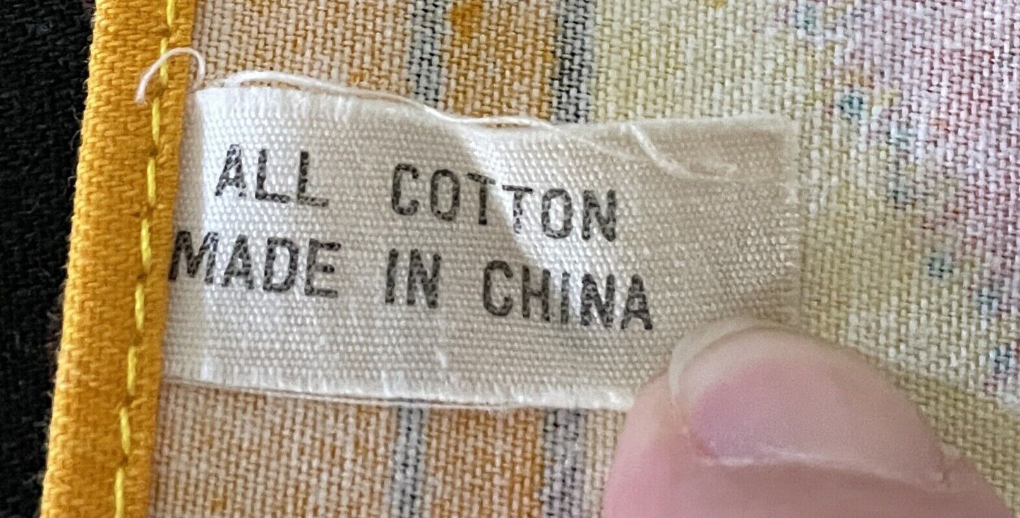 1975 Vintage Souvenir Tea Towel Australian Animals Flowers Calendar Cotton