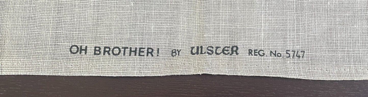 Vintage Tea Towel " Oh Brother " Franciscan Monk Linen Humorous Funny NEW