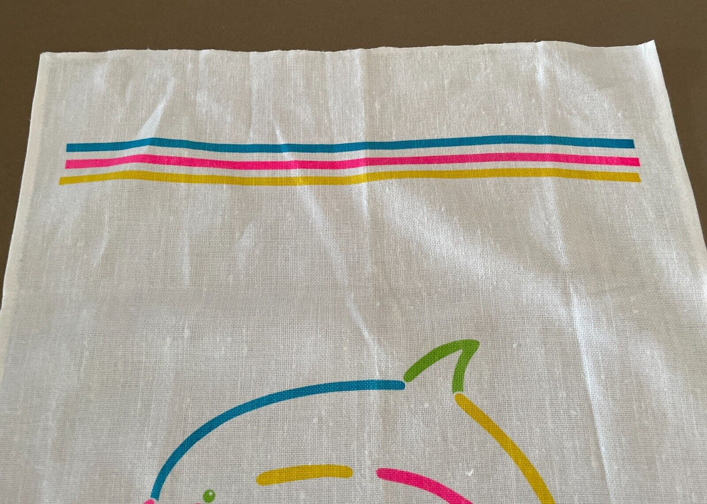 Vintage Tea Towel SEA WORLD Gold Coast Australia Souvenir Abstract Print NEW