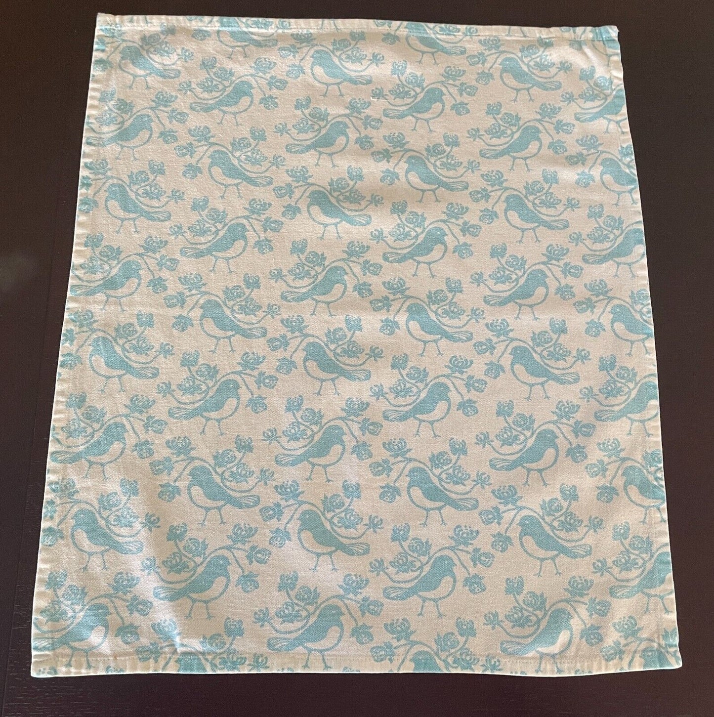 MOZI for COUNTRYSTYLE Cotton Tea Towel Blue Bird Clover Flower 48 x 56cm Vintage