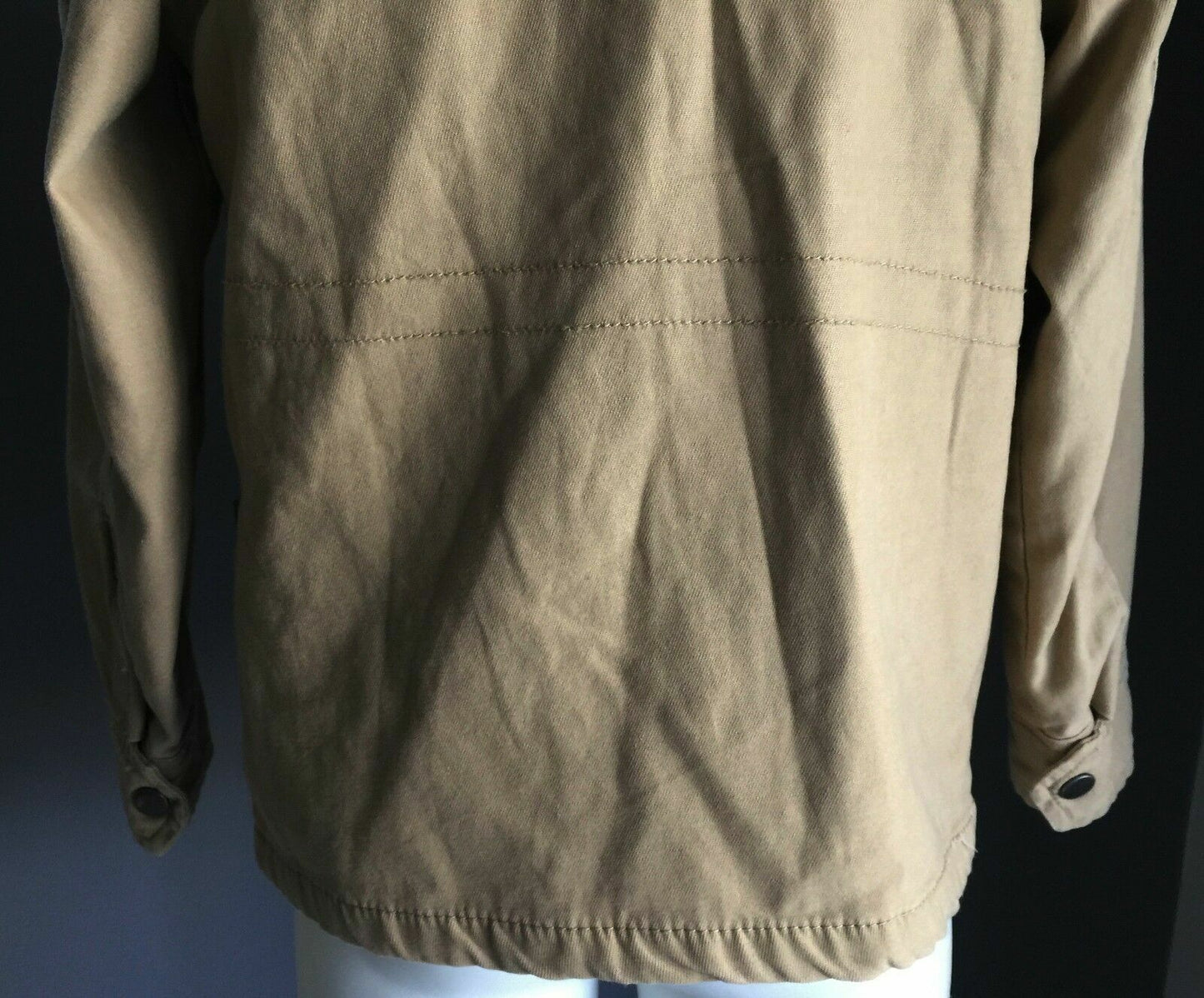 FUN SPIRIT Coat Beige Zip Up Hoody Anorak Jacket Poly Cotton Girls Size 7