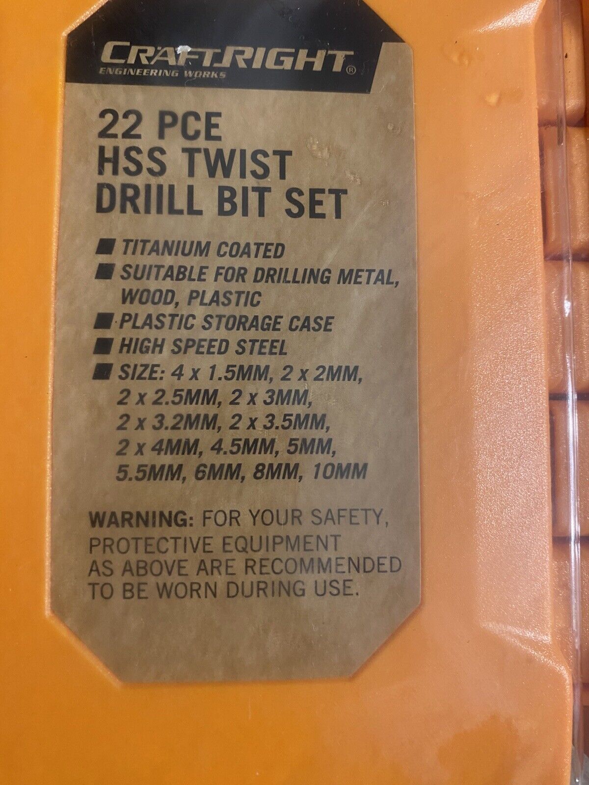 CRAFTRIGHT 22 Piece HSS TWIST DRILL BIT SET see Specs Last Pic NEW sealed Tools