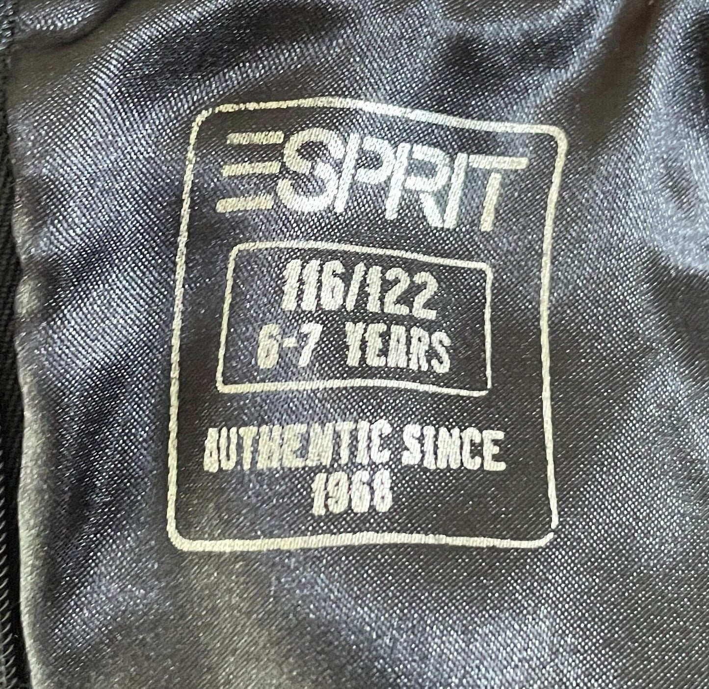 Vintage ESPRIT Dress Navy Velour Cap Sleeve Peter Pan Collar Girls Size 6 - 7