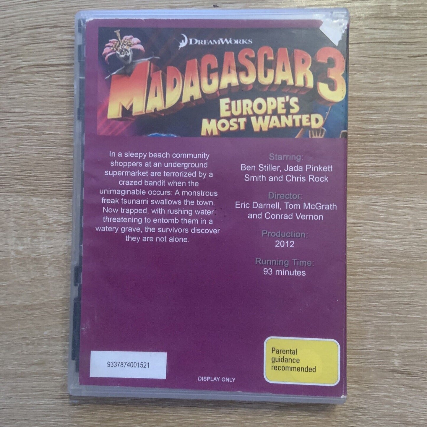 DVD Madagascar 3 Europe's Most Wanted Blockbuster Ex Rental Animated Movie 2012
